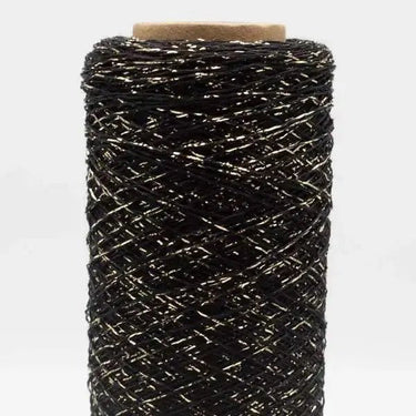 Stellaris - Kremke Soul Wool metallic yarn in black with a luxurious shimmer, perfect for adding subtle glamor to knit and crochet projects.