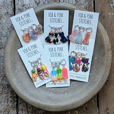 Stitch Markers | Fox & Pine in Popsicles option at Knit With Me yarn shop