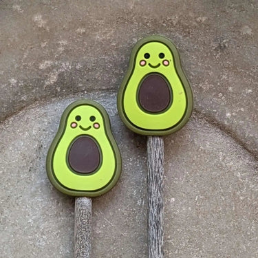 Cute avocado Stitch Stoppers by Fox & Pine, perfect point protectors for knitting needles.