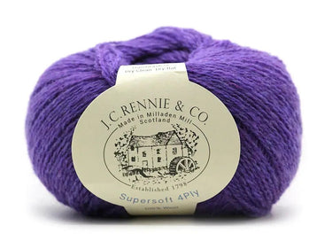 J.C. Rennie | Supersoft 4ply Yarn | 100% Wool, Color: New Amethyst, J.C. Rennie Supersoft 4ply is the original Scottish supersoft wool yarn, featuring a Shetland-style look and heathered tones. Ideal for colourwork and layering., Knit With Me