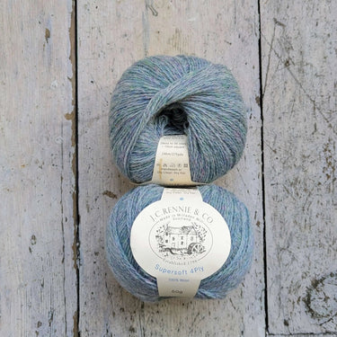 J.C. Rennie | Supersoft 4ply Yarn | 100% Wool, Color: Sea Pearl, J.C. Rennie Supersoft 4ply is the original Scottish supersoft wool yarn, featuring a Shetland-style look and heathered tones. Ideal for colourwork and layering., Knit With Me