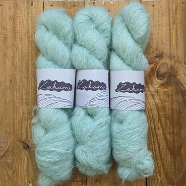 Zakami | Suri Fluff Lace | Baby Suri Alpaca & Silk Yarn, Colour: Hint Of Mint, This incredibly soft blend of Baby Suri Alpaca and Silk is an absolute dream. So very soft and light. It can be used on it's own or held together with a strand of heavier weigh