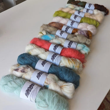 Zakami | Suri Fluff Lace | Baby Suri Alpaca & Silk Yarn, Colour: Whispered Melodies From Ancient Times, This incredibly soft blend of Baby Suri Alpaca and Silk is an absolute dream. So very soft and light. It can be used on it's own or held together with