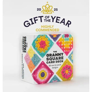 The Granny Square Card Deck featuring 50 mix and match crochet designs, Gift of the Year 2025, highly commended.