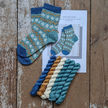 The Snow Day Sock Kit in option at Knit With Me yarn shop