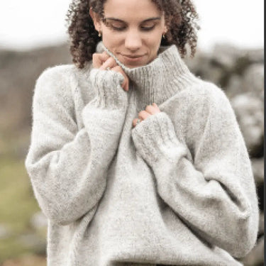 Cozy sweater inspired by A Knitter's Guide to Pure Breed Sheep, showcasing the versatility of British wool from The Wonder of Wool book.