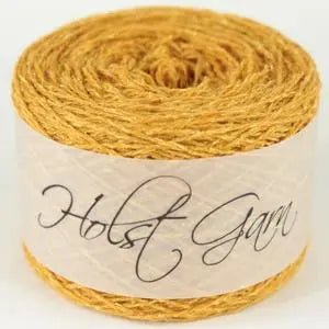 Holst Garn | Tides Yarn | Wool Silk Tweed Blend, Colour: Mustard, Tweed-effect yarn in wool & silk—Tides is soft, drapey & ideal knitting wool UK for garments, lace & crochet. Blooms beautifully after washing., Knit With Me