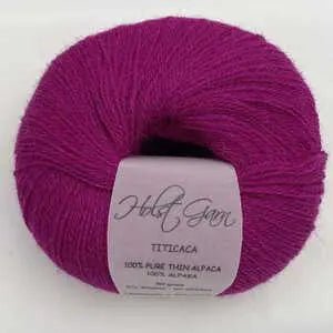 Holst Garn | Titicaca Yarn | Lace Weight Alpaca Wool, Colour: Gladioli, Soft lace weight alpaca yarn—Titicaca is perfect for shawls, baby knits or as a carry-along. Ideal knitting wool UK with stunning colour range., Knit With Me