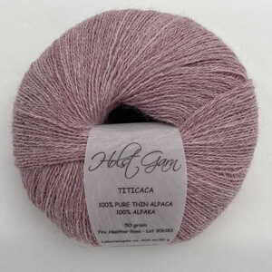 Holst Garn | Titicaca Yarn | Lace Weight Alpaca Wool, Colour: Heather Rose, Soft lace weight alpaca yarn—Titicaca is perfect for shawls, baby knits or as a carry-along. Ideal knitting wool UK with stunning colour range., Knit With Me