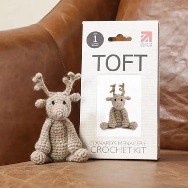 TOFT Mini Reindeer Kit | Beginner-Friendly Crochet Gift, , Crochet Mini Donna the Reindeer with TOFT’s Level 1 kit. Perfect festive project for beginners with DK wool, hook, stuffing & pattern., Knit With Me