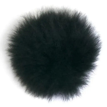 TOFT Alpaca Pom Pom | Ethical Fur for Hats & Scarves, Color: Black, Add soft, natural luxury to hats with TOFT’s ethical alpaca fur pom poms. No alpacas harmed—just beautifully fluffy and easy to attach., Knit With Me