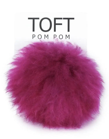 TOFT Alpaca Pom Pom | Interchangeable & Ethical Luxury, Color: Magenta, Swap your look in seconds with TOFT’s bright, ethical alpaca pom poms. Each snap-on pom is cruelty-free and crafted from naturally sourced fur., Knit With Me