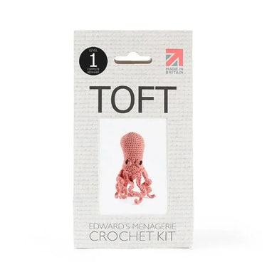 TOFT Mini Orla Octopus | Beginner Crochet Animal Kit, Color: Orange, Make Mini Orla the Octopus with TOFT’s Level 1 kit. Includes soft UK wool, tools & pattern—perfect for new crocheters or gifting., Knit With Me