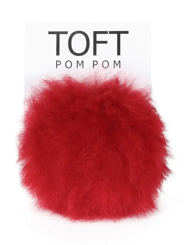 TOFT Alpaca Pom Pom | Interchangeable & Ethical Luxury, Color: Ruby, Swap your look in seconds with TOFT’s bright, ethical alpaca pom poms. Each snap-on pom is cruelty-free and crafted from naturally sourced fur., Knit With Me