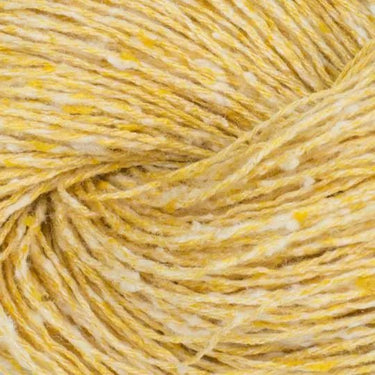 BC Garn | Tussah Tweed | Cruelty-Free Silk Yarn, Colour: 039 Lemon, Tussah Tweed by BC Garn is a light fingering silk yarn with tweed texture. Cruelty-free, softens with wear—perfect for summer knits and layering., Knit With Me