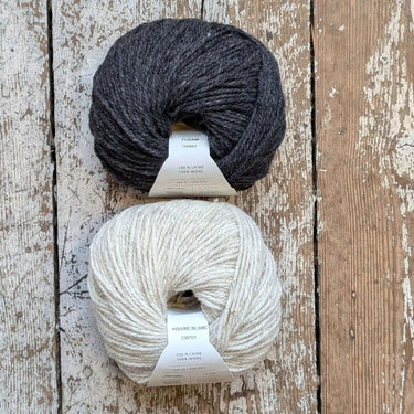 Wolfie Hat Kit | Colourwork Knitting Kit, Colour: Classic Kit 1 - Fusian/Poivre Blanc, Knitted hat kit, includes Ulysse Merino yarn and knitting pattern. A great knitting kit if you want to make your own wooly hat, a knitting hat kit at its best. , Knit W