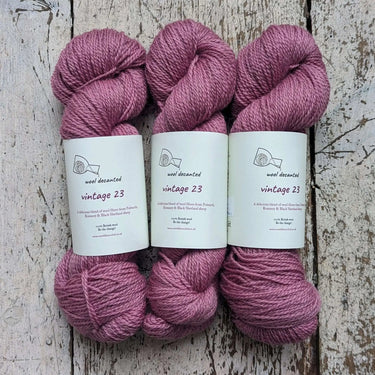 Wool Decanted Vintage 23 4ply Yarn in pink, soft British yarn for knitting.