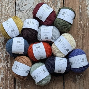 Wooltrace DK Makers Palette Minis | Bramble & Fleece in Sunset option at Knit With Me yarn shop