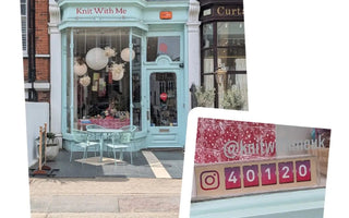 Knit With Me Yarn Shop with a Instagram follower counter showing over 40K followers