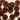 Brown buttons arranged on a white background