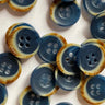 15mm navy buttons with curved burnt edge (D3) - Knit With Me