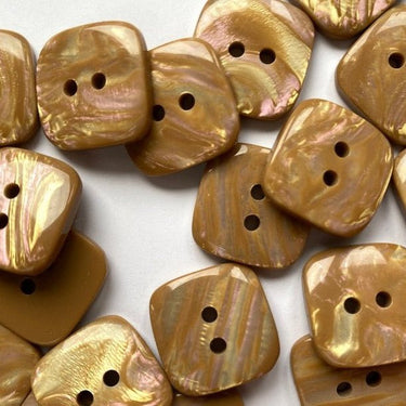 20mm Beige/Pinky Opal Square Buttons (L5)_ _ Knit With Me