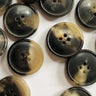 20mm Dark Natural Horn Buttons (L1), 4-hole rim design, 5582, ideal for sewing and crafting projects, dark natural color, size 20mm