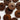 Brown buttons on a white background