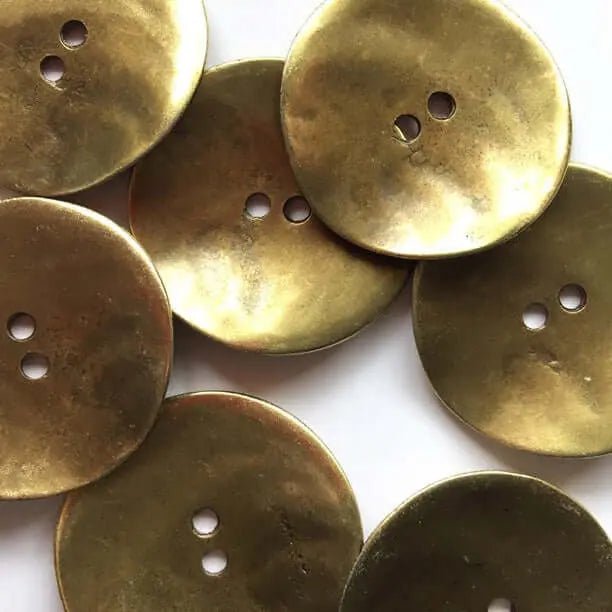 38mm large brass metal button – Knit With Me
