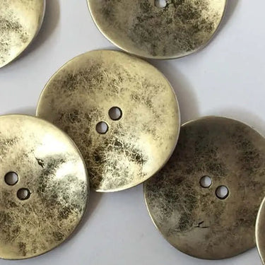 38mm large silvery zinc colour metal button (J1) - Knit With Me