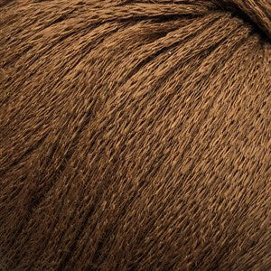 Løvetand by CaMaRose organic linen chainette yarn in brown, ideal for summer knitwear and crochet projects.