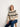 Person wearing a striped sweater from the 52 Weeks of Sweaters knitting book collection, available for pre-order.