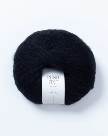 Puno Fine by Majo Garn | Luxurious Alpaca & Cotton Yarn, Colour: Black 603, Shop Puno Fine by Majo Garn—a luxurious blend of baby alpaca, merino, and cotton. Lightweight, soft, ethical, and perfect for delicate knitting projects, Knit With Me