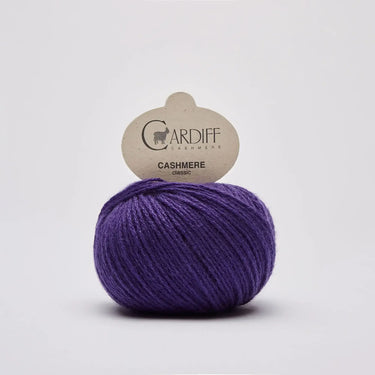 Ball of Cardiff Cashmere Classic yarn, included in the Sophie Scarf Kit knitting set by PetiteKnit.