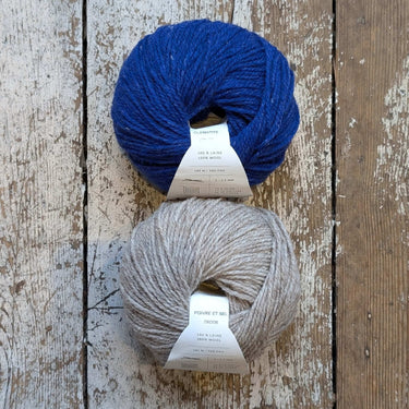 Wolfie Hat Kit | Colourwork Knitting Kit, Colour: Classic Kit 1 - Fusian/Poivre Blanc, Knitted hat kit, includes Ulysse Merino yarn and knitting pattern. A great knitting kit if you want to make your own wooly hat, a knitting hat kit at its best. , Knit W