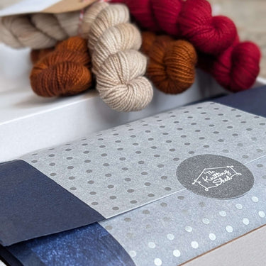 Festive Gift for Knitters: I'm the Gingerbread Man Sock Kit with yarns from The Knitting Shed and Nicola Furey.