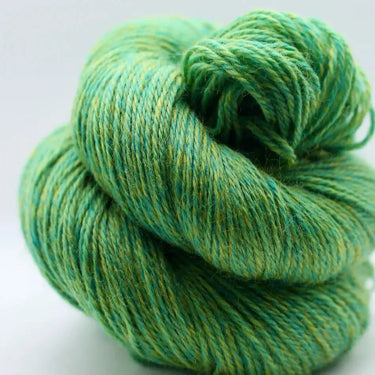 Yarnadelic Sport yarn made from 100% Falklands Corriedale in vibrant green color twist.