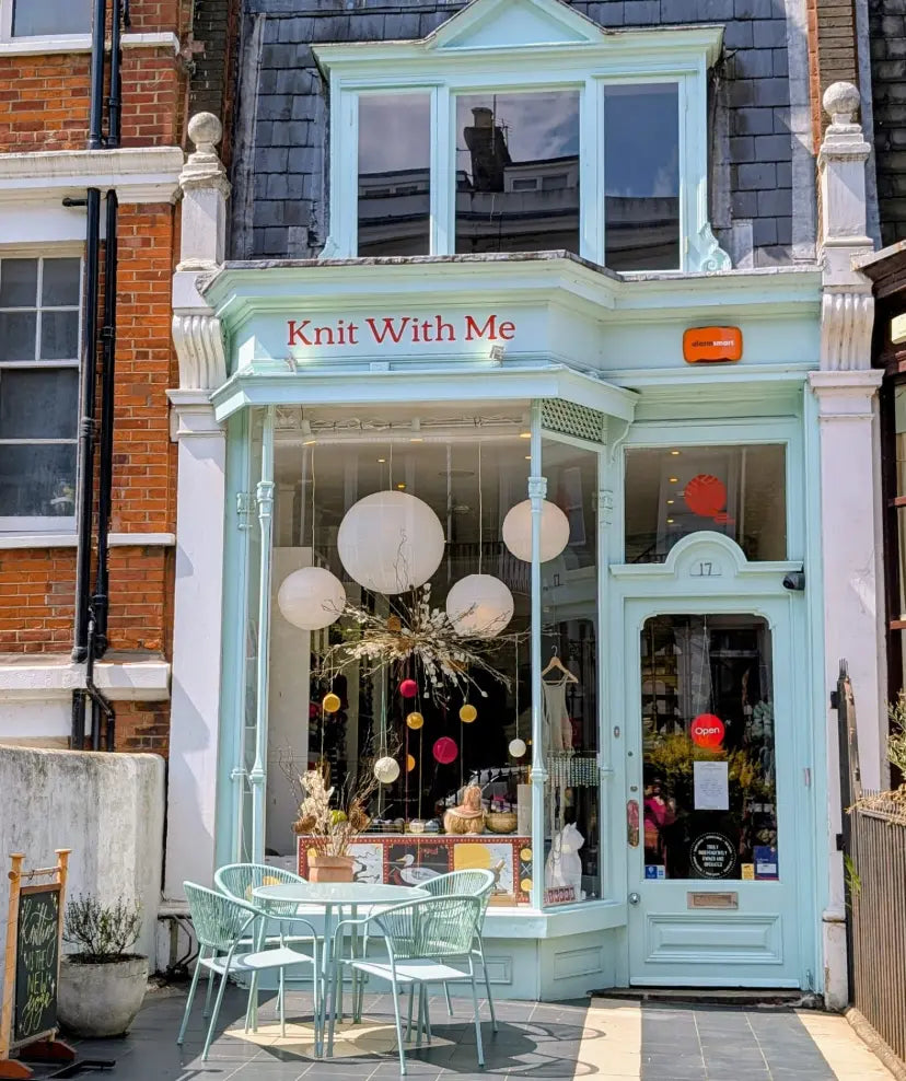 Knit With Me Shop front in sunshine