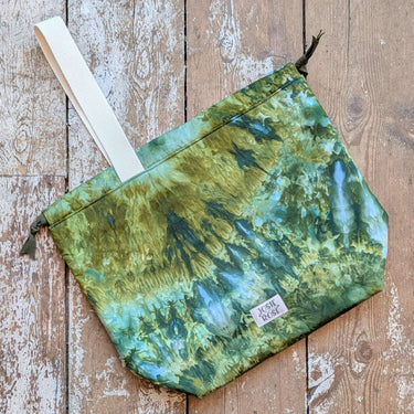 Ice Dyed Project Bags - XLarge, unique ice dyed cotton with interior pockets, ideal for craft projects by Jose Rose.