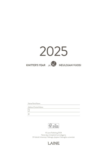 Laine - Knitting Year 2025 Planner, , The Knitter’s Year 2025 is more than just a weekly planner; it is a beautifully designed, practical companion tailored especially for knitters and makers. This indispensable everyday tool offers ample space to make pe