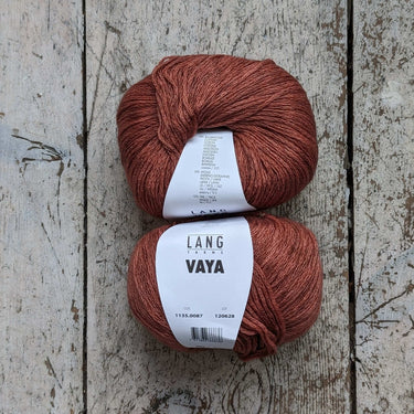 Vaya Yarn – Luxurious Cotton, Merino & Yak Blend by Lang, Color: Rust 87, Create light, beautiful garments with Vaya yarn. A soft blend of cotton, merino, and yak, ideal for summer knitting and crochet projects., Knit With Me