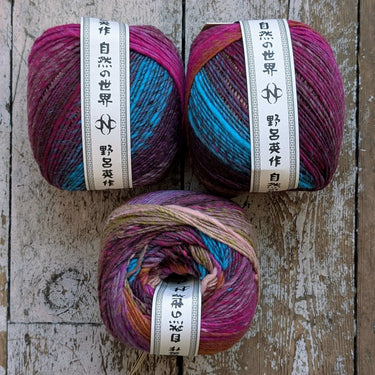 Noro | Ito | Colour Changing Yarn Barrels, colour: Momo 72, Ito is a slubby, worsted weight yarn. 100% wool yarn wound into BIG 200 gram barrels. Ito from Noro will never stop pleasing with this colour changing yarn., Knit With Me