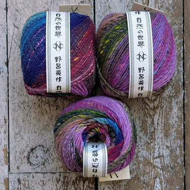Noro | Ito | Colour Changing Yarn Barrels, colour: Kyoho 86, Ito is a slubby, worsted weight yarn. 100% wool yarn wound into BIG 200 gram barrels. Ito from Noro will never stop pleasing with this colour changing yarn., Knit With Me