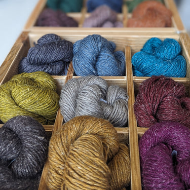 Carol Fellor | Stolen Stitches | Nua Worsted | Cosy Yarn, Colour: Cerebellum, Soft worsted merino yarn with yak & linen—Nua is bouncy, non-superwash & ideal knitting wool UK for garments, accessories & textured knits., Knit With Me