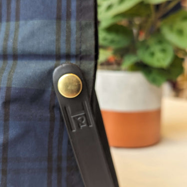 Hide & Hammer | Large 03 Project Bag | Premium Knitting Bag , Color: Tartan + Black Straps, This canvas and leather knitting bag perfectly combines form and function. Its internal pockets are great for a sweater but not so bulky that you lose a shawl., Kn