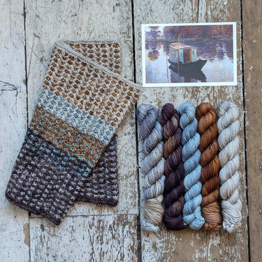 Hand-Dyed Monet Mini Skeins – Perfect for Knitting Gifts, Color: The Studio Boat, Celebrate art with Monet-inspired mini skeins! Ainsworth & Prin’s hand-dyed merino yarn is perfect for knitting socks, mittens, and accessories., Knit With Me