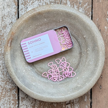 SOHMO Heart Stitch Markers | Closed Enamel Knitting Markers