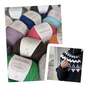 Camarose | Snefnug – Light, Soft Alpaca & Cotton Yarn, Color: 7111 HVID NATUR, Express your colour style with Snefnug’s baby alpaca, cotton, and merino blend. Light, soft yarn for handknit sweaters, vests, and accessories., Knit With Me