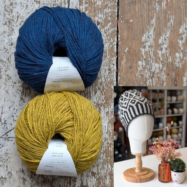 Wolfie Hat Kit | Colourwork Knitting Kit, Colour: Kit 4 - Nuit/Genet, Knitted hat kit, includes Ulysse Merino yarn and knitting pattern. A great knitting kit if you want to make your own wooly hat, a knitting hat kit at its best. , Knit With Me