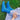 Person wearing blue knitted socks from Amirisu Sock Knitting Club
